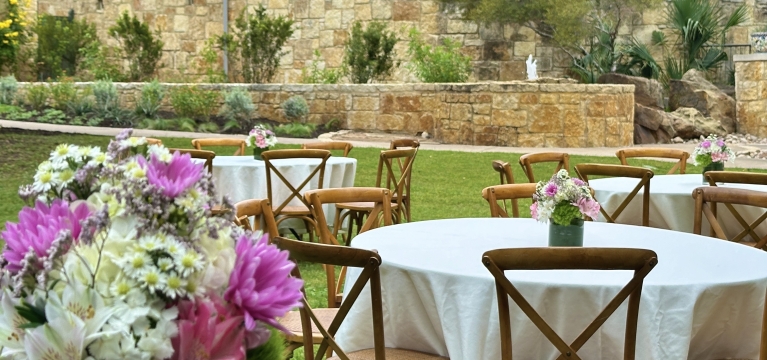 Corporate or social group set up outside the Venue